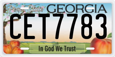 GA license plate CET7783