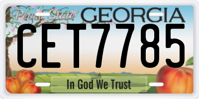 GA license plate CET7785