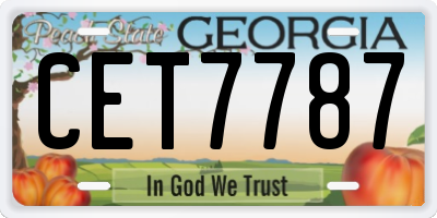 GA license plate CET7787