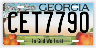 GA license plate CET7790