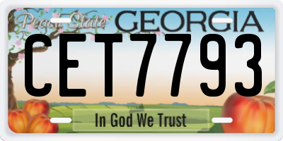 GA license plate CET7793