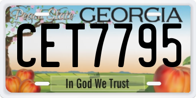GA license plate CET7795