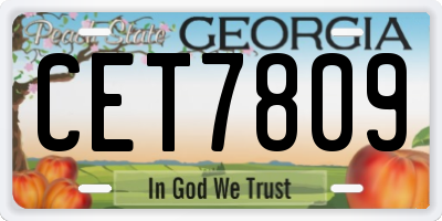 GA license plate CET7809
