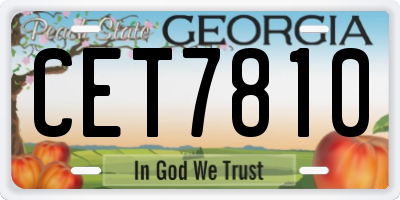 GA license plate CET7810