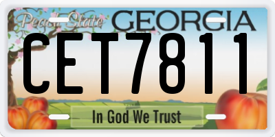 GA license plate CET7811