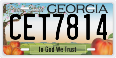 GA license plate CET7814