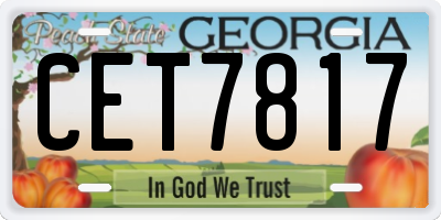 GA license plate CET7817