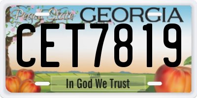 GA license plate CET7819