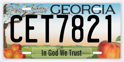 GA license plate CET7821