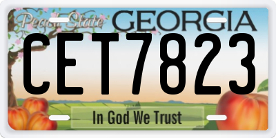 GA license plate CET7823