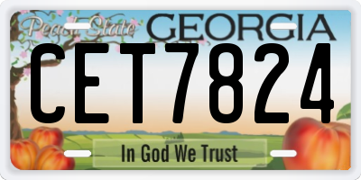 GA license plate CET7824