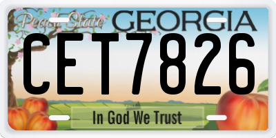 GA license plate CET7826