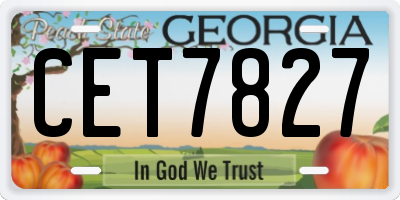 GA license plate CET7827