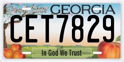 GA license plate CET7829