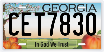 GA license plate CET7830