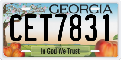 GA license plate CET7831