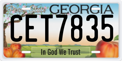 GA license plate CET7835