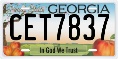GA license plate CET7837