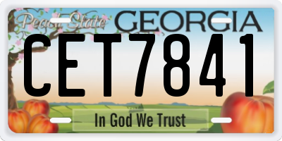 GA license plate CET7841