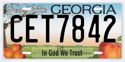 GA license plate CET7842
