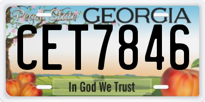 GA license plate CET7846