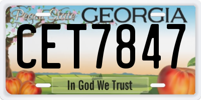 GA license plate CET7847