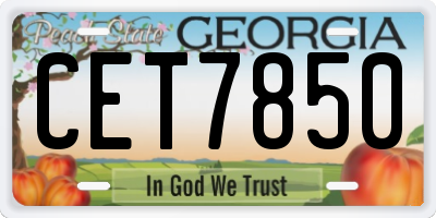 GA license plate CET7850