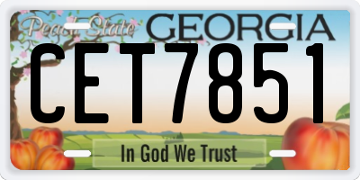 GA license plate CET7851