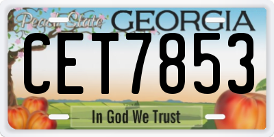 GA license plate CET7853