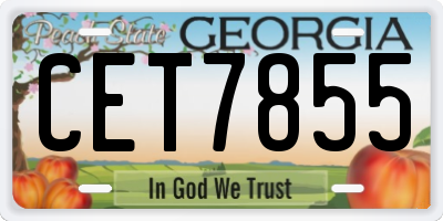 GA license plate CET7855