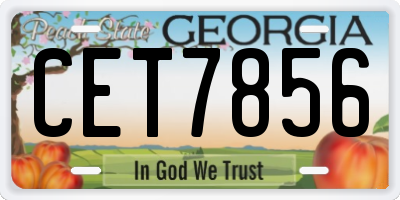 GA license plate CET7856