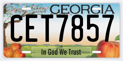 GA license plate CET7857