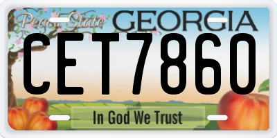 GA license plate CET7860