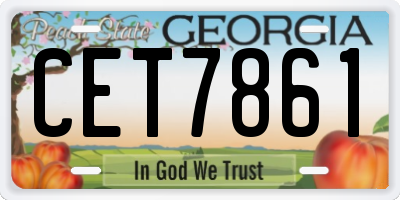 GA license plate CET7861