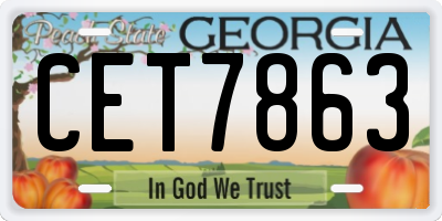 GA license plate CET7863