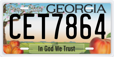 GA license plate CET7864