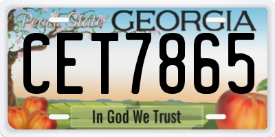 GA license plate CET7865