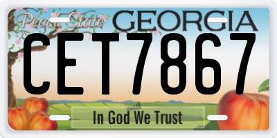 GA license plate CET7867
