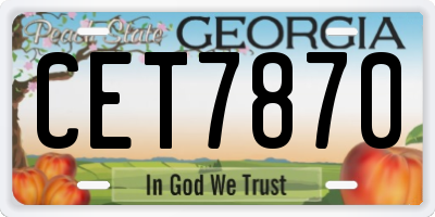 GA license plate CET7870