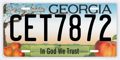GA license plate CET7872