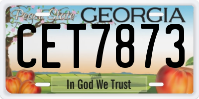 GA license plate CET7873