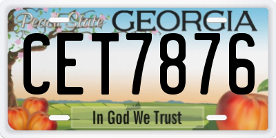 GA license plate CET7876