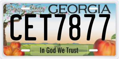 GA license plate CET7877