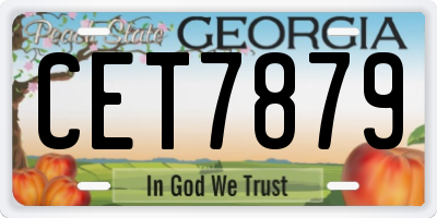 GA license plate CET7879