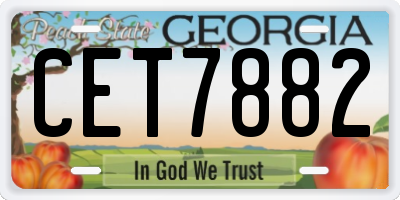 GA license plate CET7882