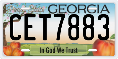 GA license plate CET7883