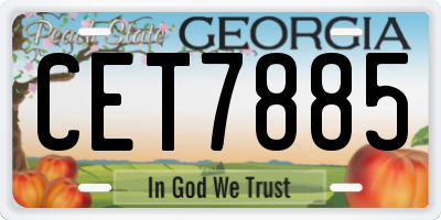 GA license plate CET7885