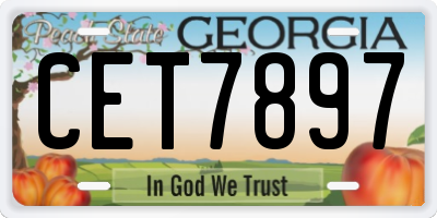 GA license plate CET7897