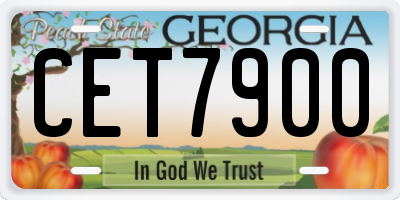 GA license plate CET7900
