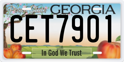 GA license plate CET7901